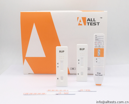 Good price সহজেই ব্যবহারযোগ্য বুপ্রেনরফাইন OEM 10ng / মিলি বিইউপি ড্রাগ অপব্যবহারের ক্যাসেট / ডিপস্টিক / প্যানেল র‌্যাপিড টেস্টিং কিটগুলি সিই সহ অনলাইন
